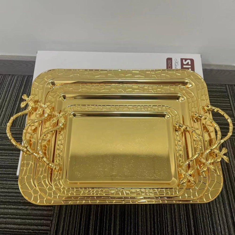 Stainless Steel Serving Trays 3 in 1 – Durable & Stylish