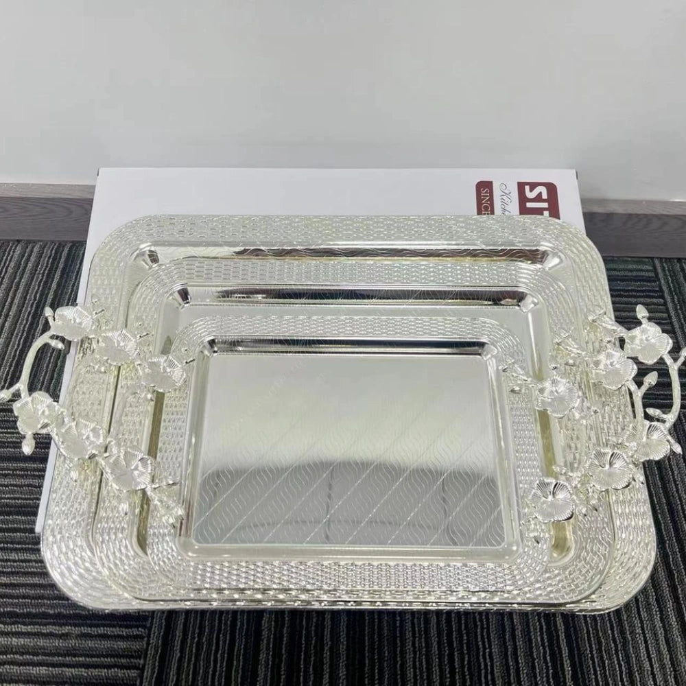 Stainless Steel Serving Trays 3 in 1 – Durable & Stylish